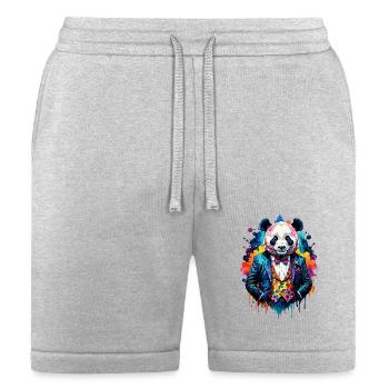 Panda in suit - Bella + Canvas Unisex Short - heather gray - Front
