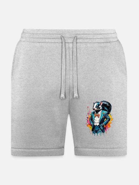 Skunk in suit - Bella + Canvas Unisex Short - heather gray