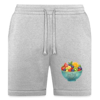 Vivid Fruit Bowl Watercolor Mandala Restaurant - Bella + Canvas Unisex Short - heather gray - Front