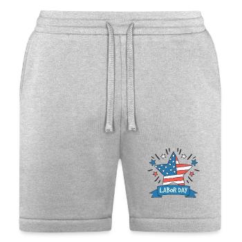 American Labor Day Creative Illustration Design - Bella + Canvas Unisex Short - heather gray - Front
