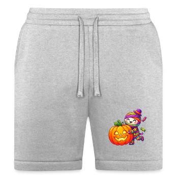 Cute Pumpkin Mummy Halloween - Bella + Canvas Unisex Short - heather gray - Front