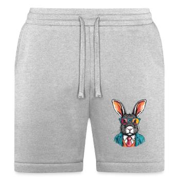 Bunny in Suit - Bella + Canvas Unisex Short - heather gray - Front