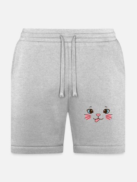 Pink Cheek Cat Face - Bella + Canvas Unisex Short - heather gray