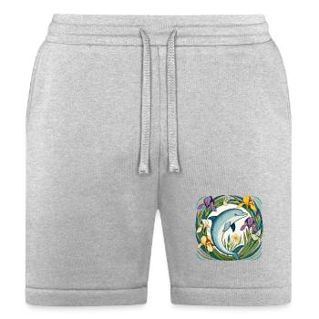 Dolphin in Iris Circle - Bella + Canvas Unisex Short - heather gray - Front