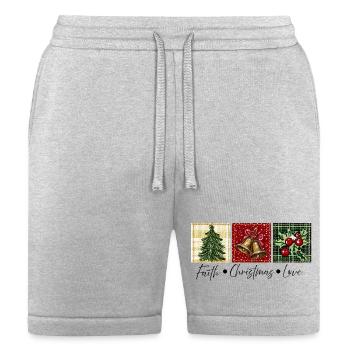 Rustic Christmas Trio Pattern - Bella + Canvas Unisex Short - heather gray - Front