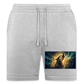 Lone Wolf Howl Mandala - Bella + Canvas Unisex Short - heather gray - Front