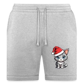 Gray Christmas Cat - Bella + Canvas Unisex Short - heather gray - Front
