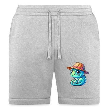 Cool Chameleon in Hat - Bella + Canvas Unisex Short - heather gray - Front