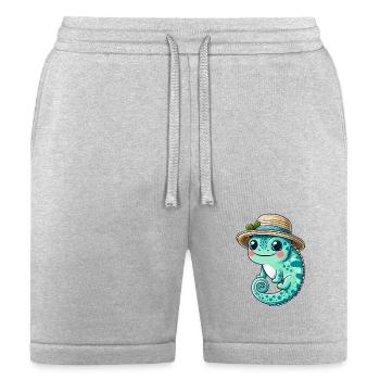 Chameleon with Hat - Bella + Canvas Unisex Short - heather gray - Front