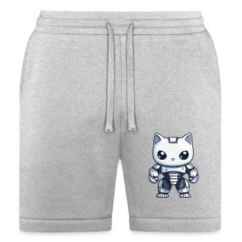 Futuristic Cyborg Cat with Blue Armor - Bella + Canvas Unisex Short - heather gray - Front