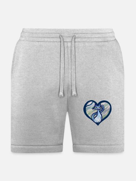 Blue Cat Love - Bella + Canvas Unisex Short - heather gray