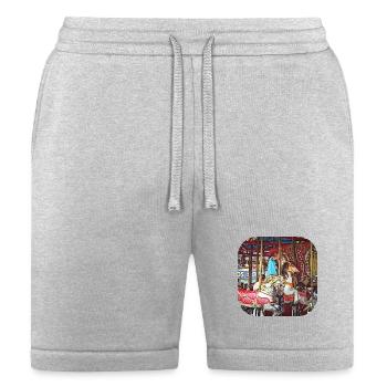 Little Girl on Merry-Go-Round - Bella + Canvas Unisex Short - heather gray - Front