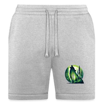 Silhouette howling wolf with green forest - Bella + Canvas Unisex Short - heather gray - Front