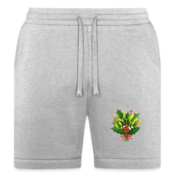 Festive Holly Botanical Design - Bella + Canvas Unisex Short - heather gray - Front