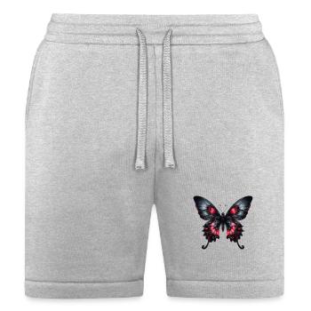 Crimson Obsidian Butterfly - Bella + Canvas Unisex Short - heather gray - Front