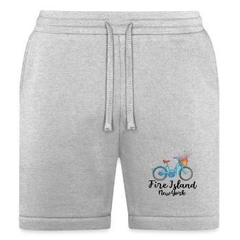 Fire Island bicycle barrier beach summer vacation - Bella + Canvas Unisex Short - heather gray - Front