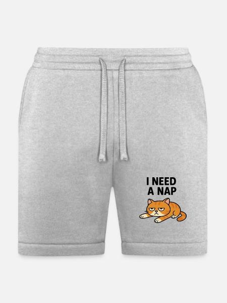 Grumpy Cat Lying Down Illustration - Bella + Canvas Unisex Short - heather gray