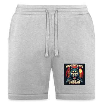 Moonlit Howl of the Undead Wolf - Bella + Canvas Unisex Short - heather gray - Front