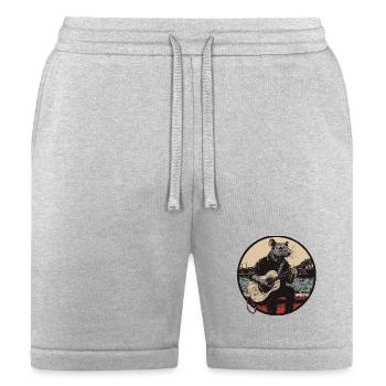 Acoustic Rat on Dock at Sunset - Bella + Canvas Unisex Short - heather gray - Front
