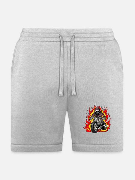 Skeleton motorcyclist - Bella + Canvas Unisex Short - heather gray