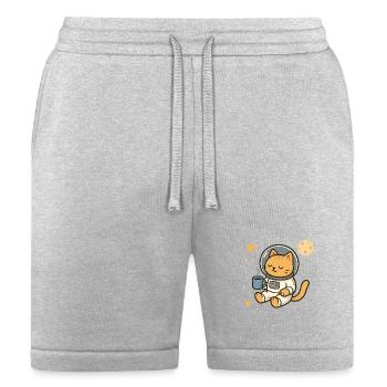 Cosmic Cat in Astronaut Suit - Bella + Canvas Unisex Short - heather gray - Front