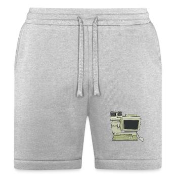 Retro Computer Desk Setup - Bella + Canvas Unisex Short - heather gray - Front