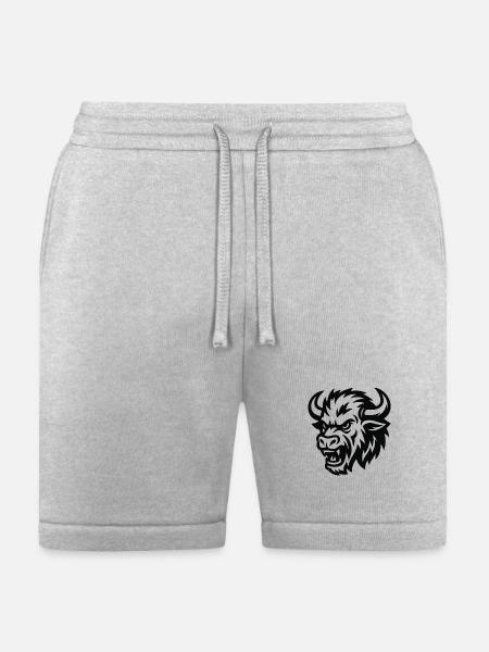 Tribal Bison Head Silhouette - Bella + Canvas Unisex Short - heather gray