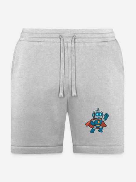 Robot Hero Lightning Cape - Bella + Canvas Unisex Short - heather gray
