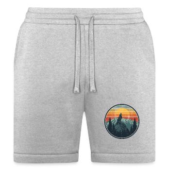 Howling Wolf Sunset Crest - Bella + Canvas Unisex Short - heather gray - Front