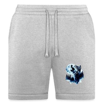 Wolf Howling at the Moon - Bella + Canvas Unisex Short - heather gray - Front