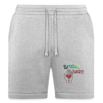Hand with broken heart - Bella + Canvas Unisex Short - heather gray - Front