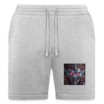 Cyberpunk Demon Mask – Chrome Tech Art - Bella + Canvas Unisex Short - heather gray - Front