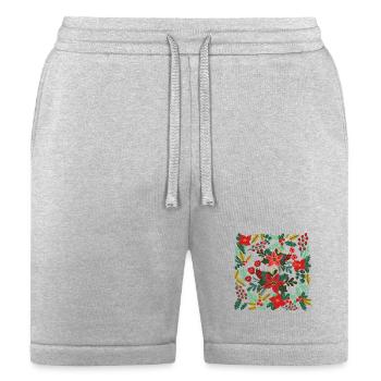 Boho Floral Christmas - Bella + Canvas Unisex Short - heather gray - Front