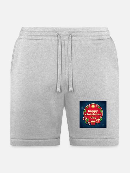 Happy Christmas Day Circle - Bella + Canvas Unisex Short - heather gray