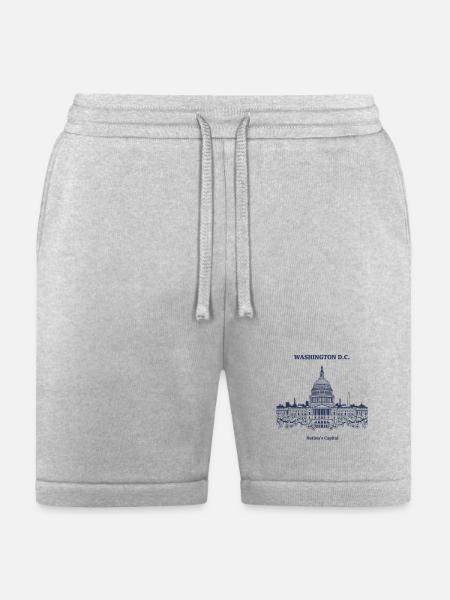 Capitol Skyline in Blue - Bella + Canvas Unisex Short - heather gray