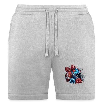 Patriotic Football Helmet Bow - Bella + Canvas Unisex Short - heather gray - Front