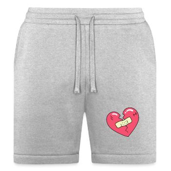 Broken Heart and Patch - Bella + Canvas Unisex Short - heather gray - Front