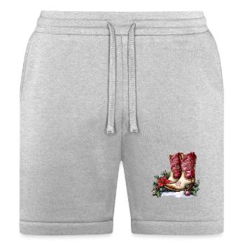 Christmas Cowboy Boots - Bella + Canvas Unisex Short - heather gray - Front