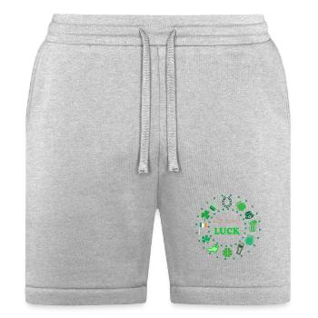 Get Some Luck Circle Shamrocks St Patrick's Day - Bella + Canvas Unisex Short - heather gray - Front