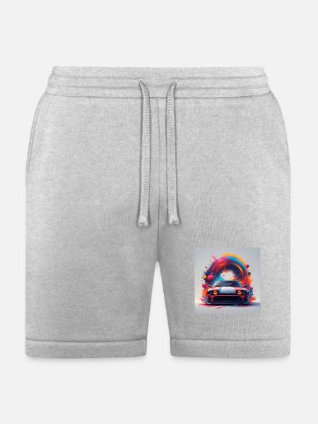 Neon Splash Drifter Car Art - Bella + Canvas Unisex Short - heather gray