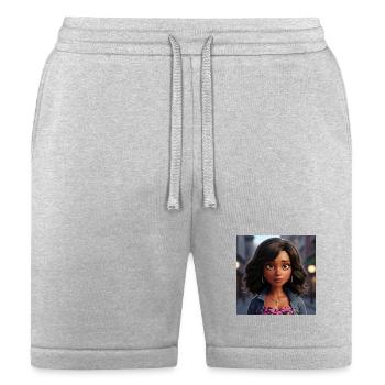 Urban Denim Girl with Neon Camo - Bella + Canvas Unisex Short - heather gray - Front