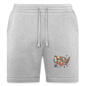 Colorful US State Map Starburst - Bella + Canvas Unisex Short - heather gray - Front