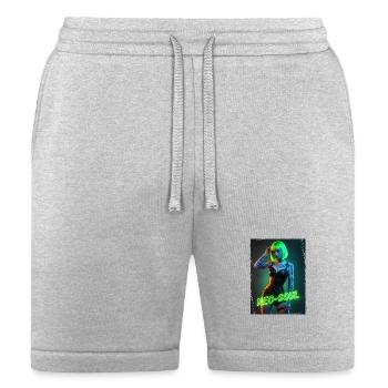 Neon Core Cyberpunk Tee: Electric Green Glow - Bella + Canvas Unisex Short - heather gray - Front