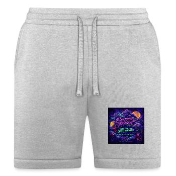 Super Boof Neon Botanical Burst - Bella + Canvas Unisex Short - heather gray - Front