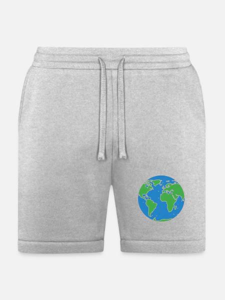 Eco World Map Circle - Bella + Canvas Unisex Short - heather gray