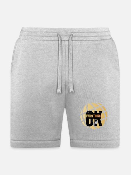 Everything Will Be OK Globe - Bella + Canvas Unisex Short - heather gray