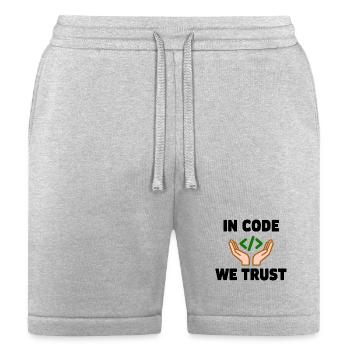In Code We Trust Programmer Humor - Bella + Canvas Unisex Short - heather gray - Front