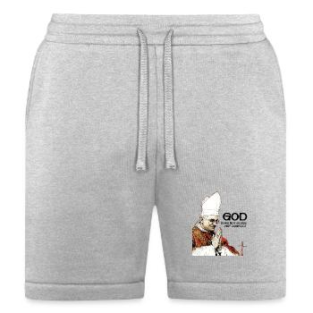 Pope Leo XIV — God Does Not Bless Any Conflict - Bella + Canvas Unisex Short - heather gray - Front