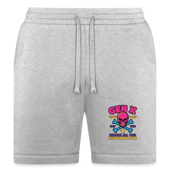 Gen X Skull Crew 1965 1980 - Bella + Canvas Unisex Short - heather gray - Front