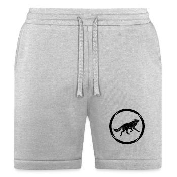 Howling Wolf Circle Silhouette - Bella + Canvas Unisex Short - heather gray - Front